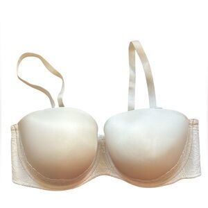 Torrid Cream Strapless Bra with Molded Cups and Wide Band, 46DDD